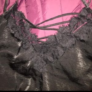 Torrid black satin/lace top size 3x plus size